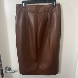 Aritzia Brow Faux Leather Pencil Skirt